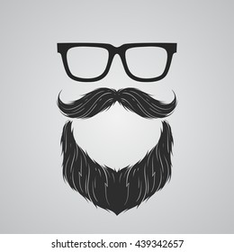 Beard, mustache and glasses