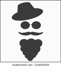 beard, mustache, hat, sunglasses