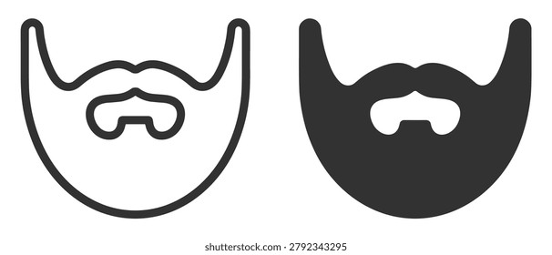 beard and mustache icon set vector illustration on transparent background