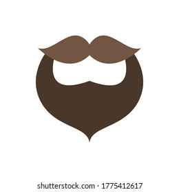 Barba, ícono de bigote. Elementos vectoriales de color simples de iconos de estilo hipster para ui y ux, sitio web o aplicación móvil