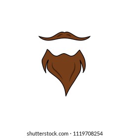 Beard and mustache icon. Simple element illustration. Beard and mustache symbol design from Barbershop collection set. Can be used for web and mobile on white background
