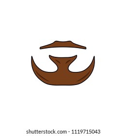 Beard and mustache icon. Simple element illustration. Beard and mustache symbol design from Barbershop collection set. Can be used for web and mobile on white background
