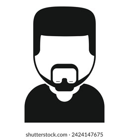 Beard mustache icon simple vector. Head fashion. Short model hand