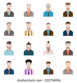 beard and mustache on a man's face for infographics, vector illustration on white background