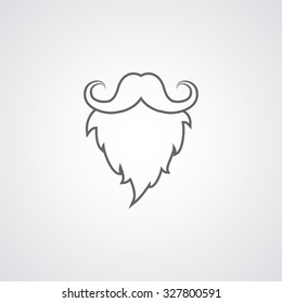 Beard and mustache outline icon