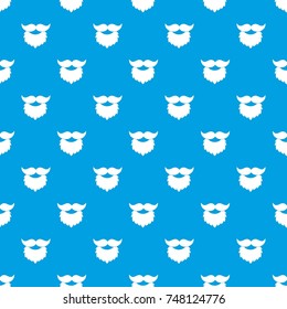 Beard and mustache pattern repeat seamless in blue color for any design. Vector geometric illustration