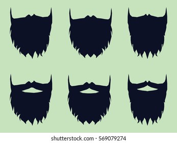Beard and Mustache in Vector Men's Set, made in Flat Style on Light Background. Concept of Popular Seamless Pattern.