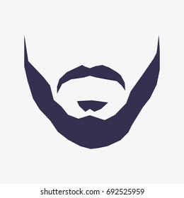 Beard and Mustache in Vector Men's Set, made in Flat Style on Light Background.