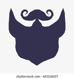 Beard and Mustache in Vector Men's Set, made in Flat Style on Light Background.