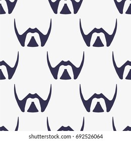Beard and Mustache in Vector Men's Set, made in Flat Style on Light Background. Concept of Popular Seamless Pattern.
