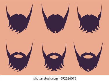 Beard and Mustache in Vector Men's Set, made in Flat Style on Light Background.