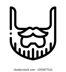 Beard Mustache Whisker Icon Vector. Outline Beard Mustache Whisker Sign. Isolated Contour Symbol Illustration