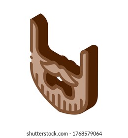 Beard Mustache Whisker Icon Vector. Isometric Beard Mustache Whisker sign. color isolated symbol illustration