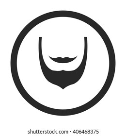 Beard with mustaches sign simple icon on background