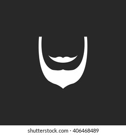 Beard with mustaches sign simple icon on background