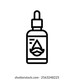 beard oil bottle men cosmetic line icon vector. beard oil bottle men cosmetic sign. isolated contour symbol black illustration