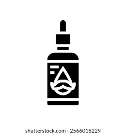 beard oil bottle men cosmetic glyph icon vector. beard oil bottle men cosmetic sign. isolated symbol illustration