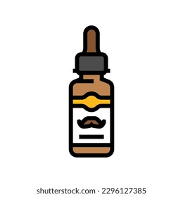beard oil hipster retro color icon vector. beard oil hipster retro sign. isolated symbol illustration