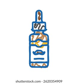 beard oil hipster retro doodle icon sketch vector. beard oil hipster retro sign. isolated symbol illustration