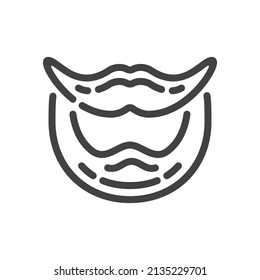 Beard outline icon. Vector illustration.
