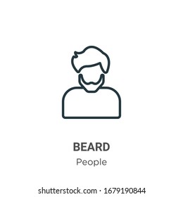 Beard outline vector icon. Thin line black beard icon, flat vector simple element illustration from editable people concept isolated stroke on white background