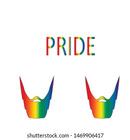 the beard is painted with different colors. LGBT concept. Vector graphics