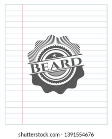 Beard with pencil strokes. Vector Illustration. Detailed.