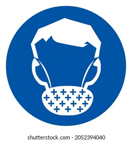 Beard Protection Symbol Sign ,Vector Illustration, Isolate On White Background Label. EPS10