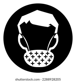 Beard Protection Symbol Sign ,Vector Illustration, Isolate On White Background Label. EPS10