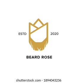Beard Rose Logo design. logo template for a barbershop company brand