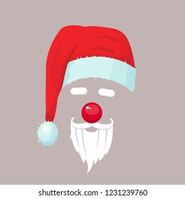 beard and santa claus hat