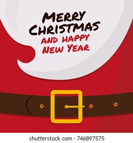 The beard of Santa Claus with Merry Christmas and happy New Year� vector template. Illustration for New Year and Christmas card designs, greetings, flyers, banners, advertisements, poster...