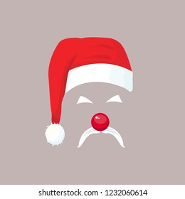 beard santa claus and nose vector