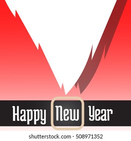Beard of Santa Claus on happy new year on the red background