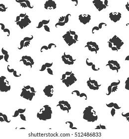 Beard seamless pattern. Vector illustration. Holiday decoration.