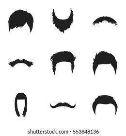 Beard set icons in black style. Big collection of beard vector symbol stock illustration