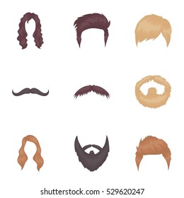 Beard set icons in cartoon style. Big collection of beard vector symbol stock illustration