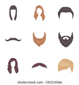 Beard set icons in cartoon style. Big collection of beard vector symbol stock illustration