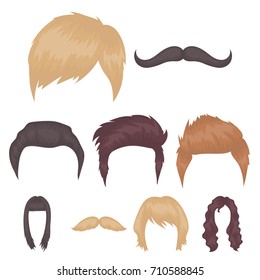 Beard set icons in cartoon style. Big collection of beard vector symbol stock illustration