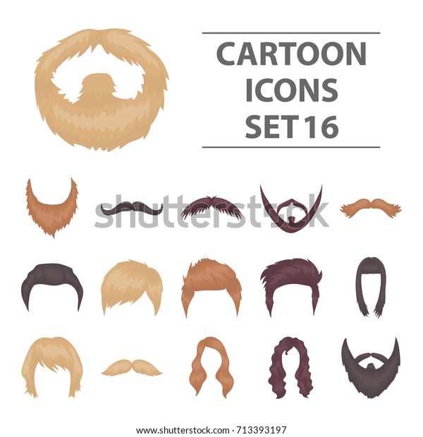 Beard Set Icons Cartoon Style Big Stock Vector Royalty Free 713393197 Shutterstock 6671