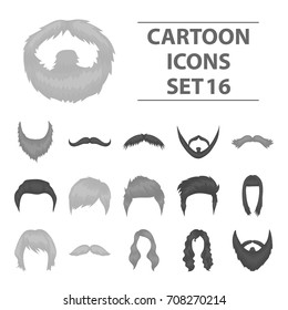 Beard set icons in monochrome style. Big collection of beard vector symbol stock illustration