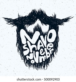 Beard silhouette with No Shave November lettering