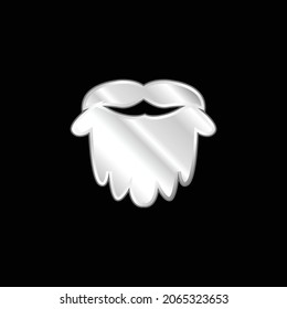 Icono metálico plateado de barba