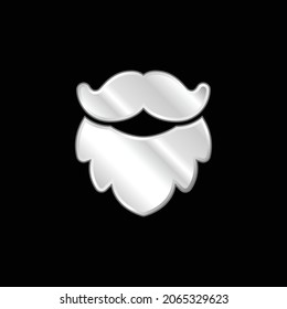 Icono metálico plateado de barba