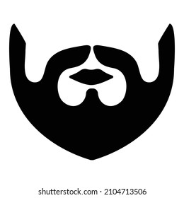 Beard Styles Flat Icon Isolated On White Background