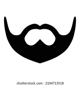 Beard Styles Flat Icon Isolated On White Background