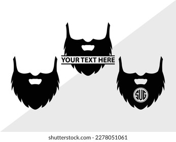 Beard SVG Monogram Vector Illustration Silhouette