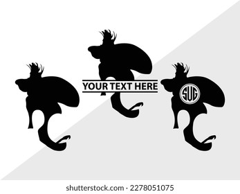 Beard SVG Monogram Vector Illustration Silhouette
