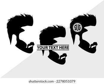 Beard SVG Monogram Vector Illustration Silhouette
