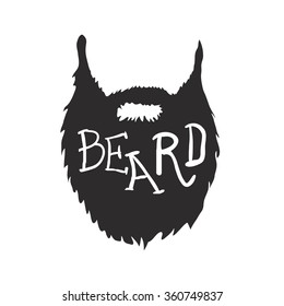 Beard with Text isolated on white background Vector illustration
